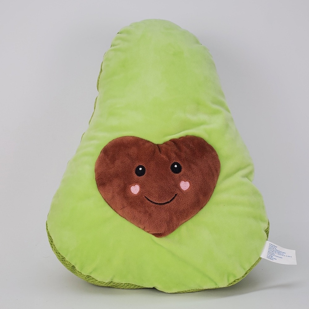 Walgreens Avocado Plush Pillow Heart Pit Smile Face Green Decorative Toy 14"